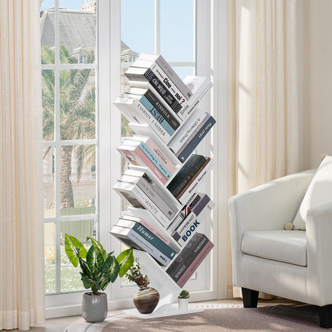 SHEEPAM living room display for decorative items on upper shelves.