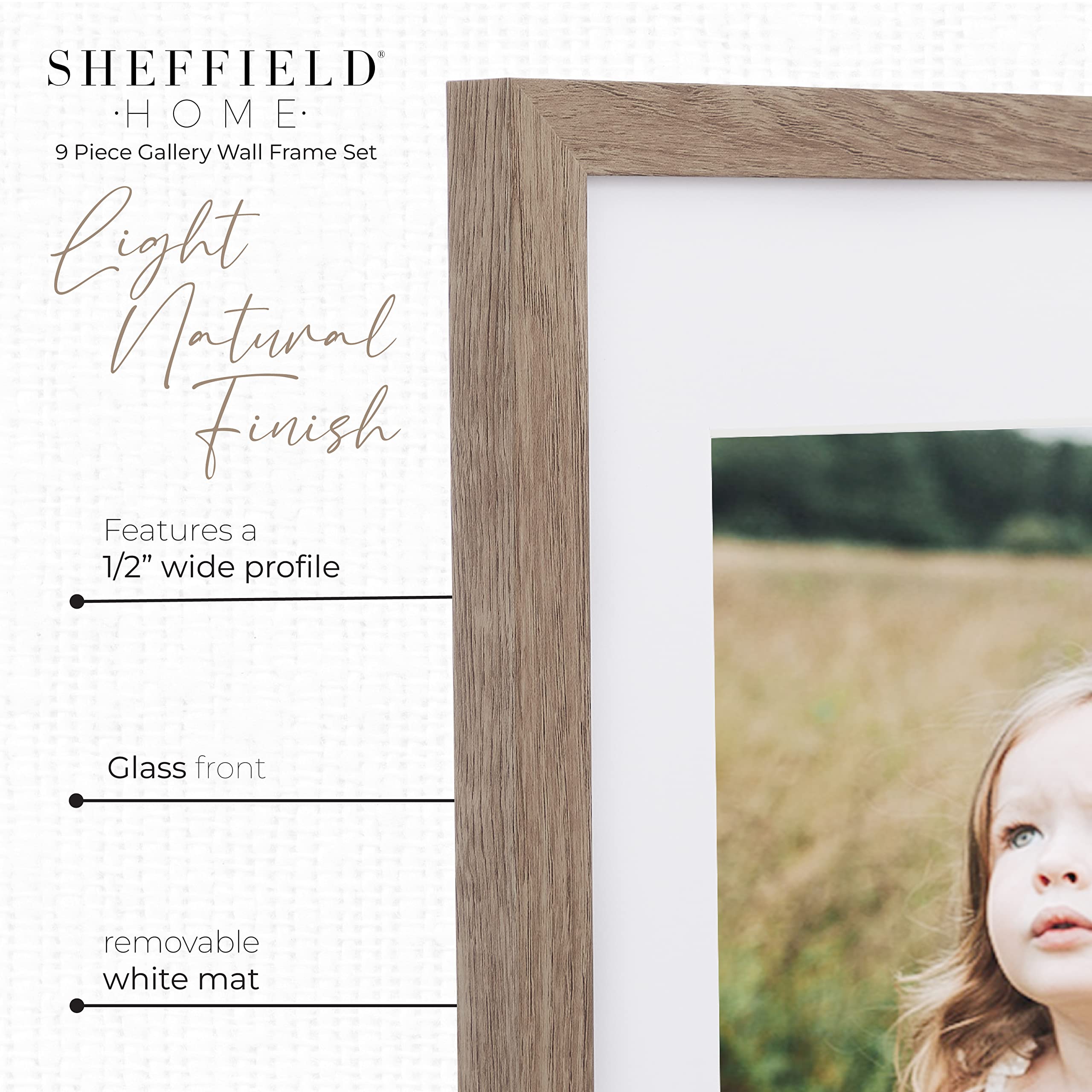 Sheffield Home frames on wall layout template showing easy hang and flexible gallery options