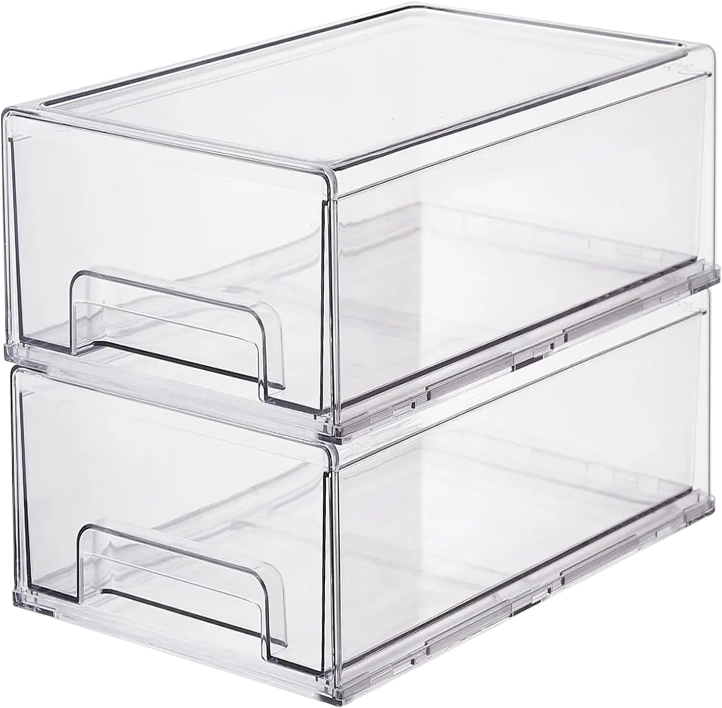 ShelfShaper clear drawer bin for kitchen organization keeps items visible and accessible