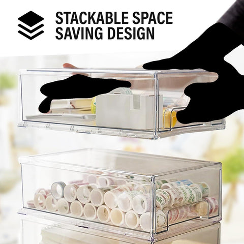 ShelfShaper clear drawer bin laundry room organization simplifies detergents and towels