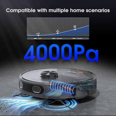 SHELIKI D60S suction at 4000Pa for deep pet hair removal on floors