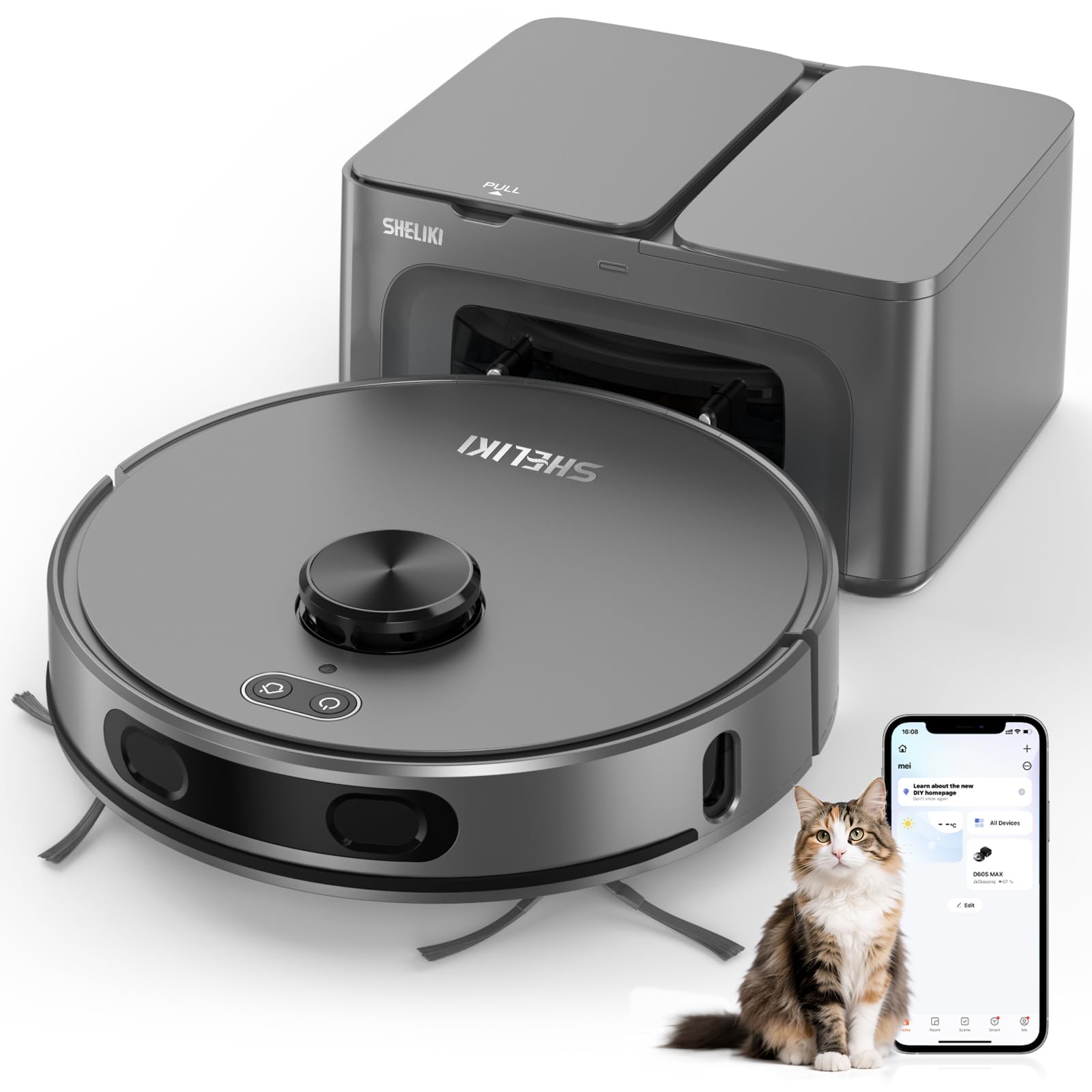 SHELIQI D60S MAX robot vacuum uses LiDAR navigation to map rooms.