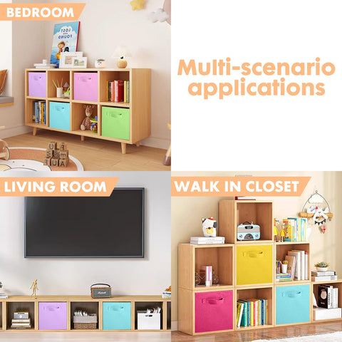 ShellKingdom storage cubes sit neatly on kids' room shelves.