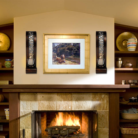 Shelving Solution cylindrical glass shade framing candlelight glow