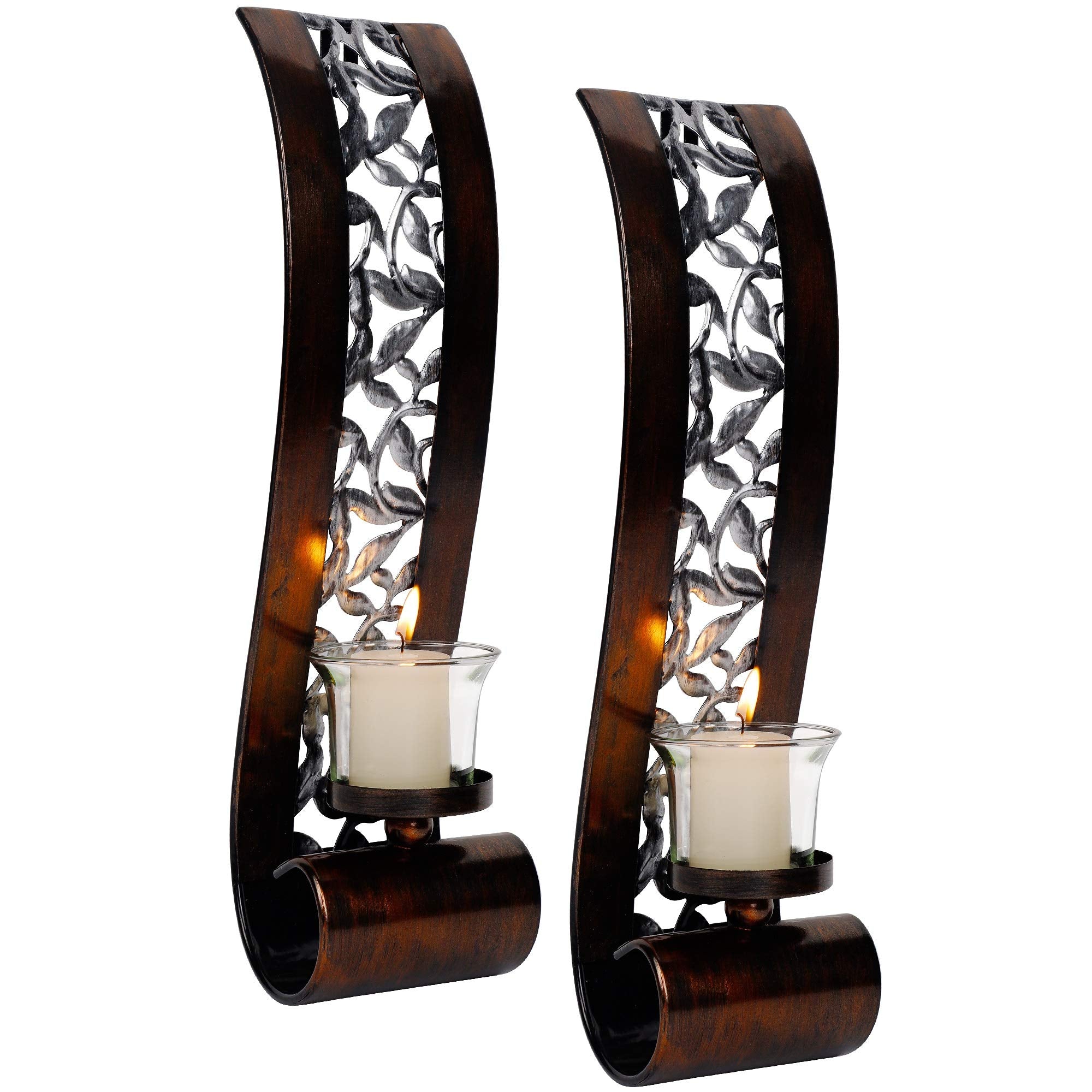 Shelving Solution wall sconce duo in antique bronze for living spaces