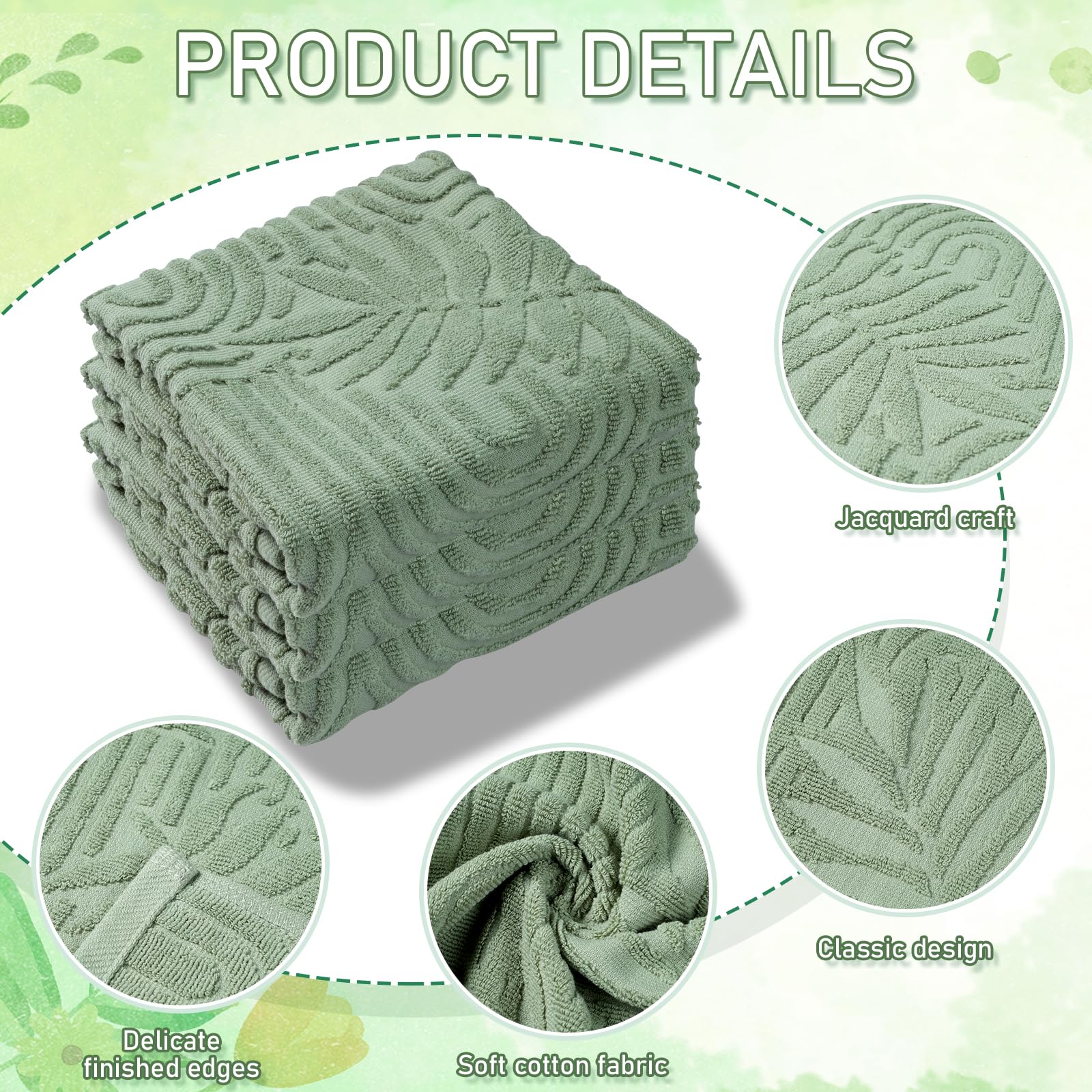 Shemilly leaves towel sage green adds boho charm to bathrooms