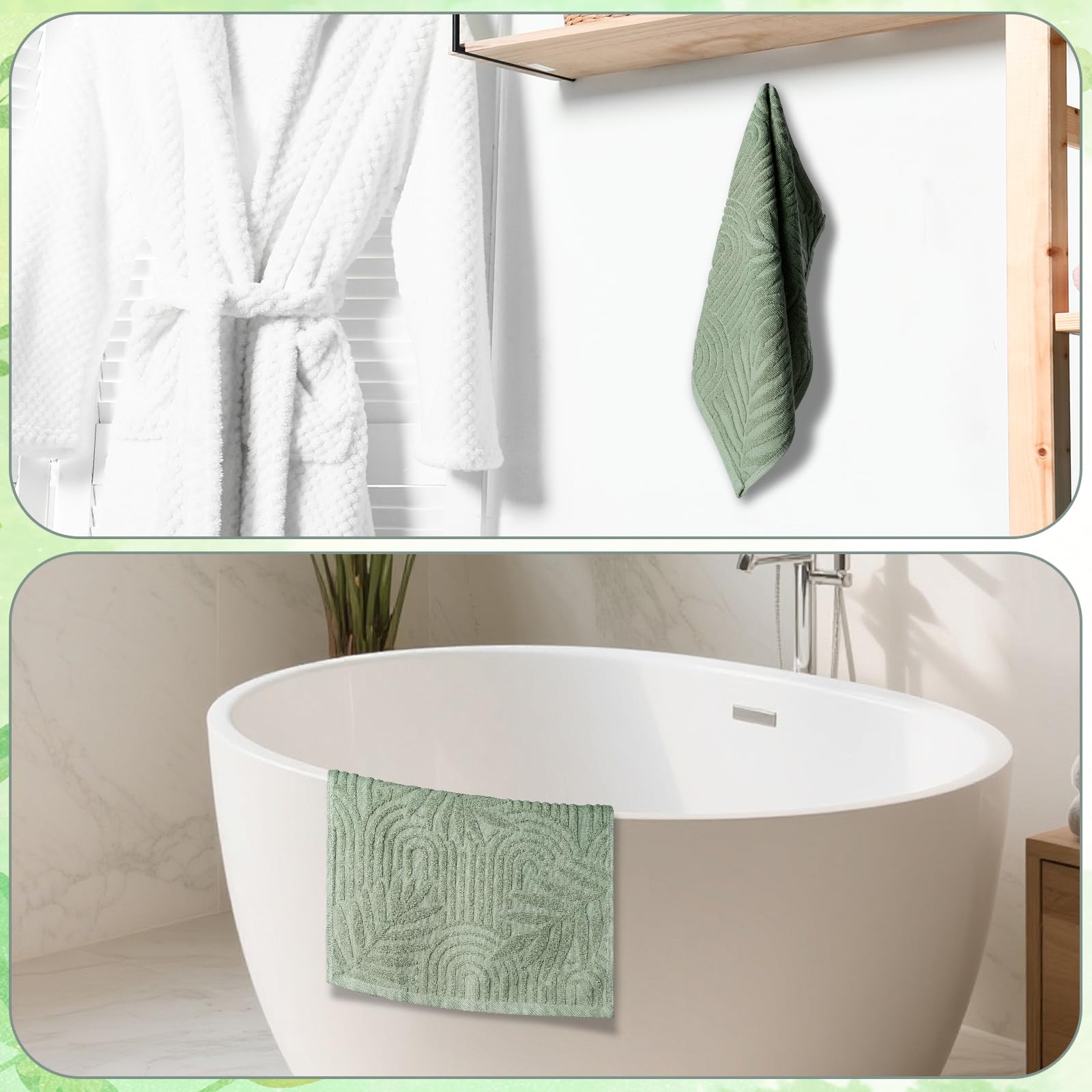 Shemilly jacquard towel set shown in kitchen or bath