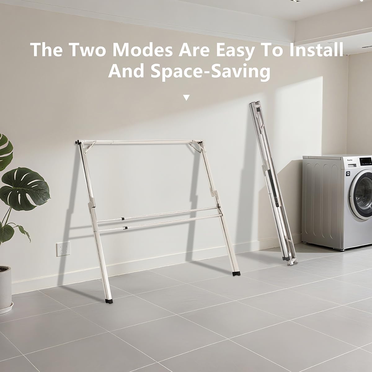 Shengshi 95-inch rack with 20 windproof hooks ideal for outdoor drying.