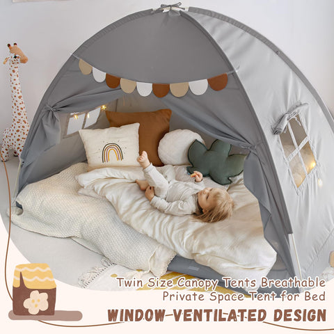 Sherilyn bed tent easy assembly designed like a camping tent.