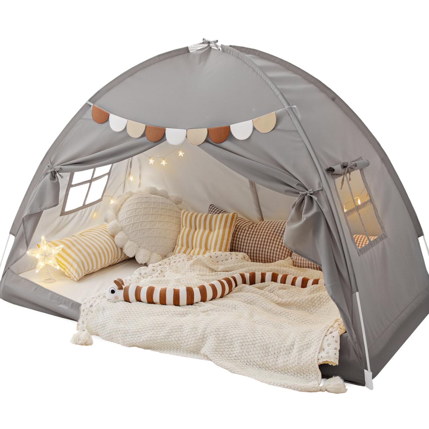 Sherilyn bed tent twin-size canopy around a twin mattress for private play and rest.