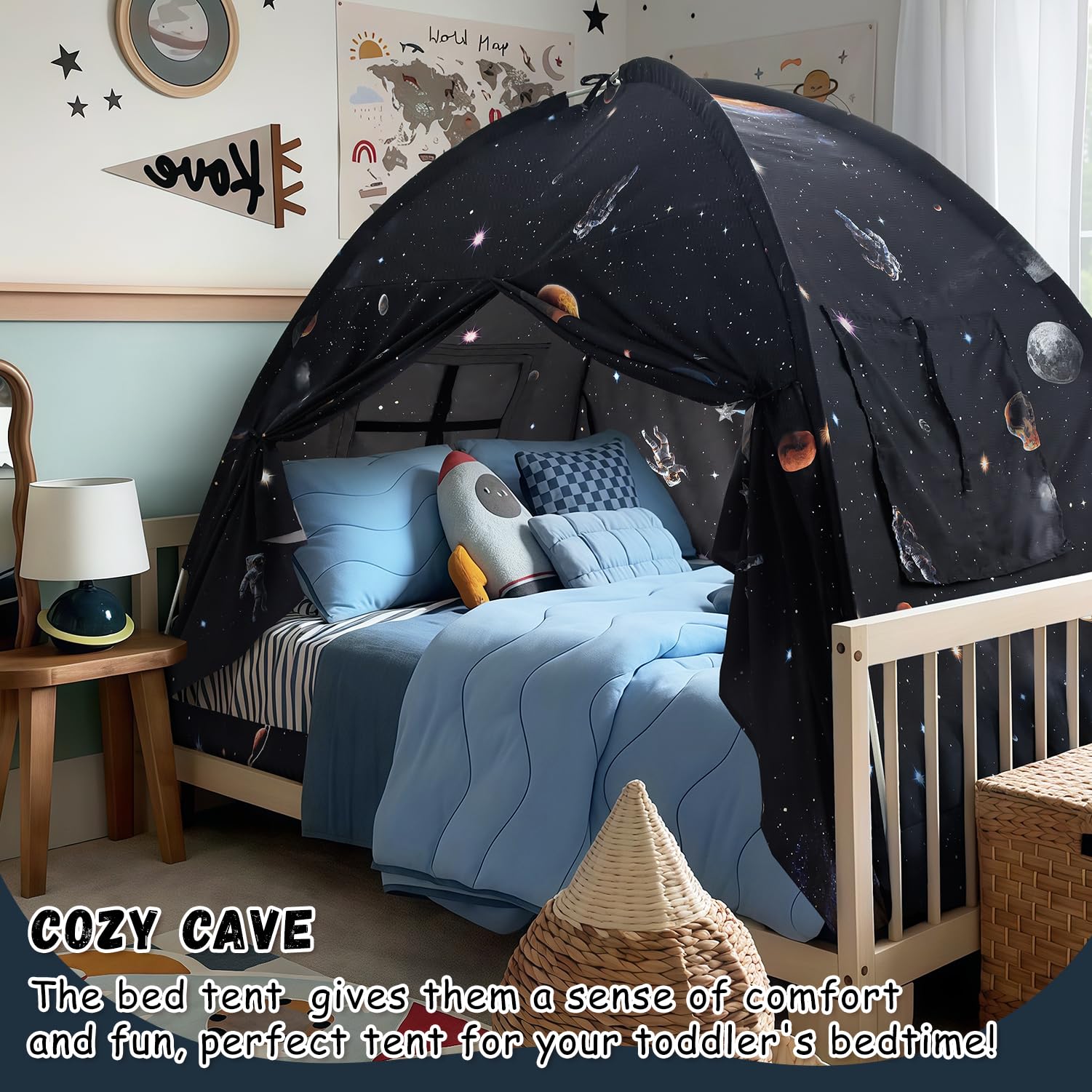 Sherilyn Galaxy tent with breathable fabric supports comfortable sleep.
