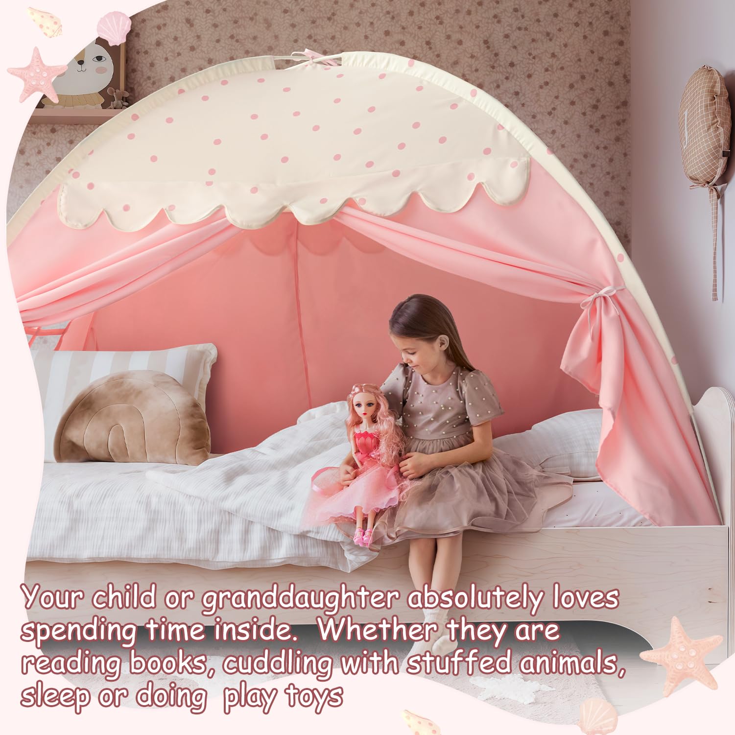 Sherilyn canopy tent fabric is machine washable for easy cleaning