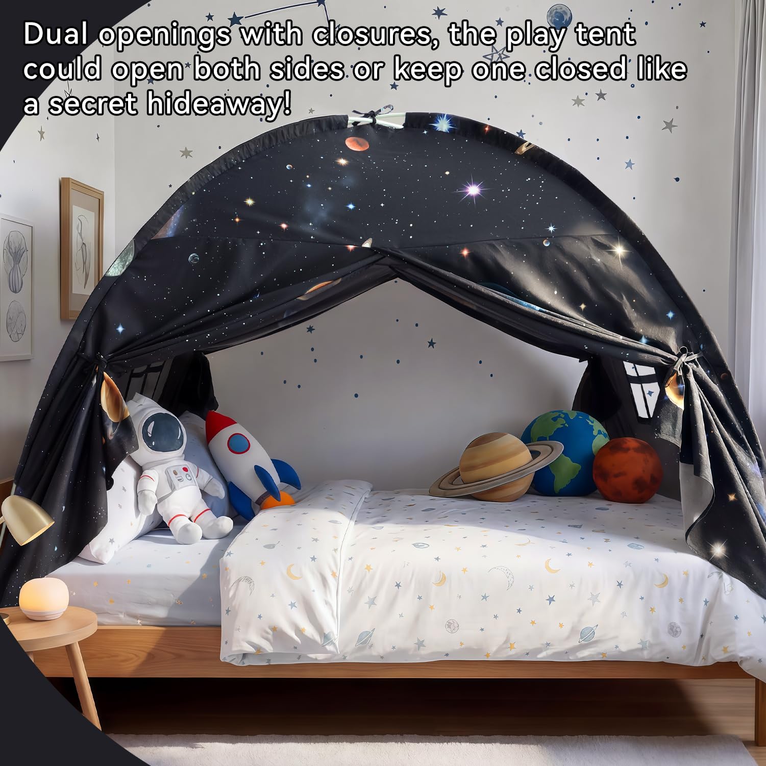 Sherilyn Galaxy Tent used as a floor tent for versatile play and naps