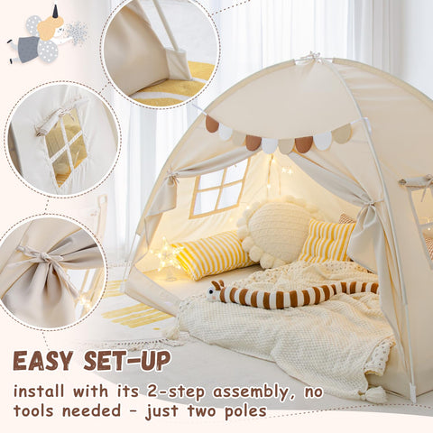 Sherilyn twin canopy helps dim morning light for better wake time.