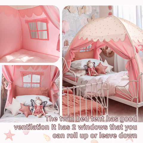 Sherilyn twin canopy tent doubles as a floor tent for daytime fun
