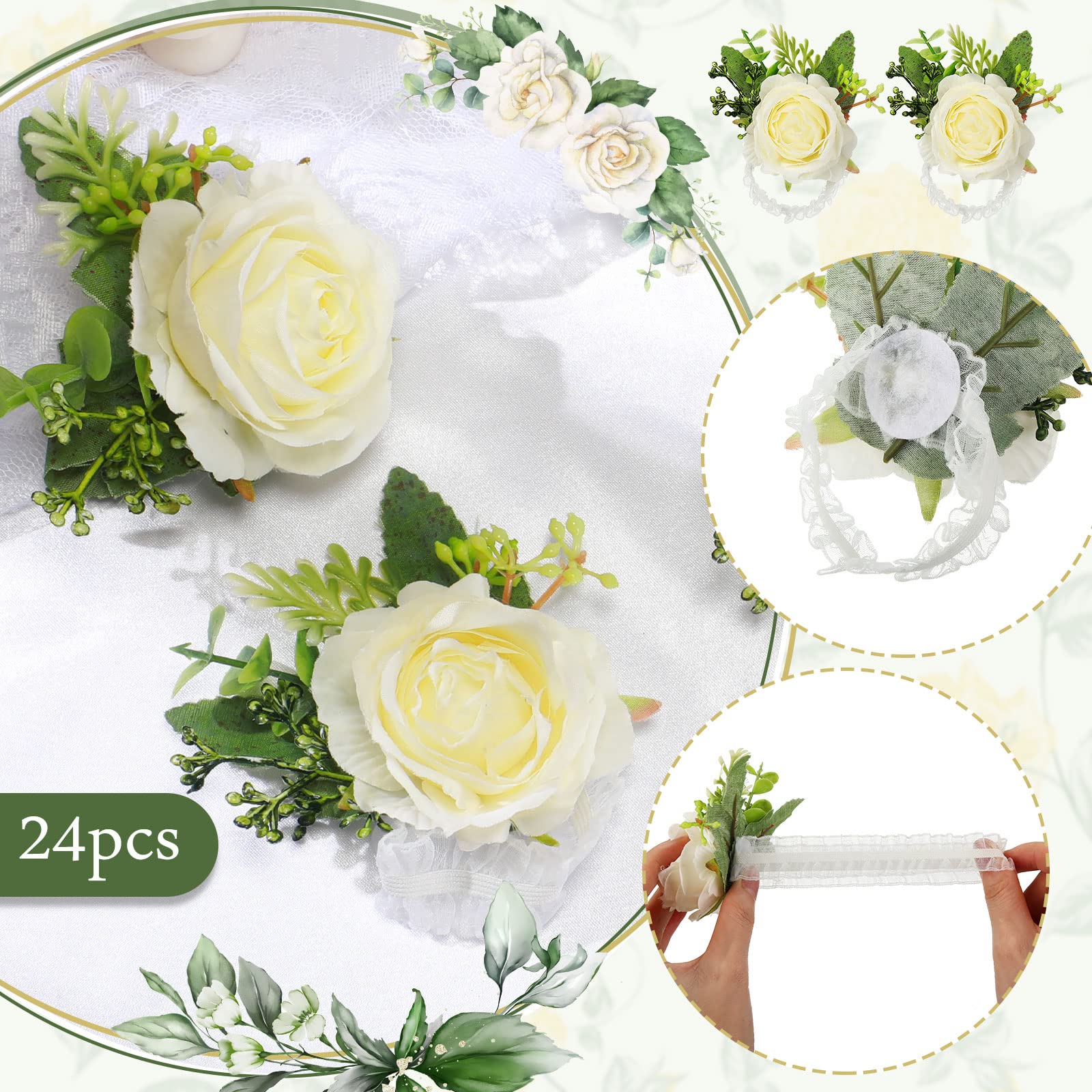 Sherr delicate floral accents with eucalyptus for refined accessorizing