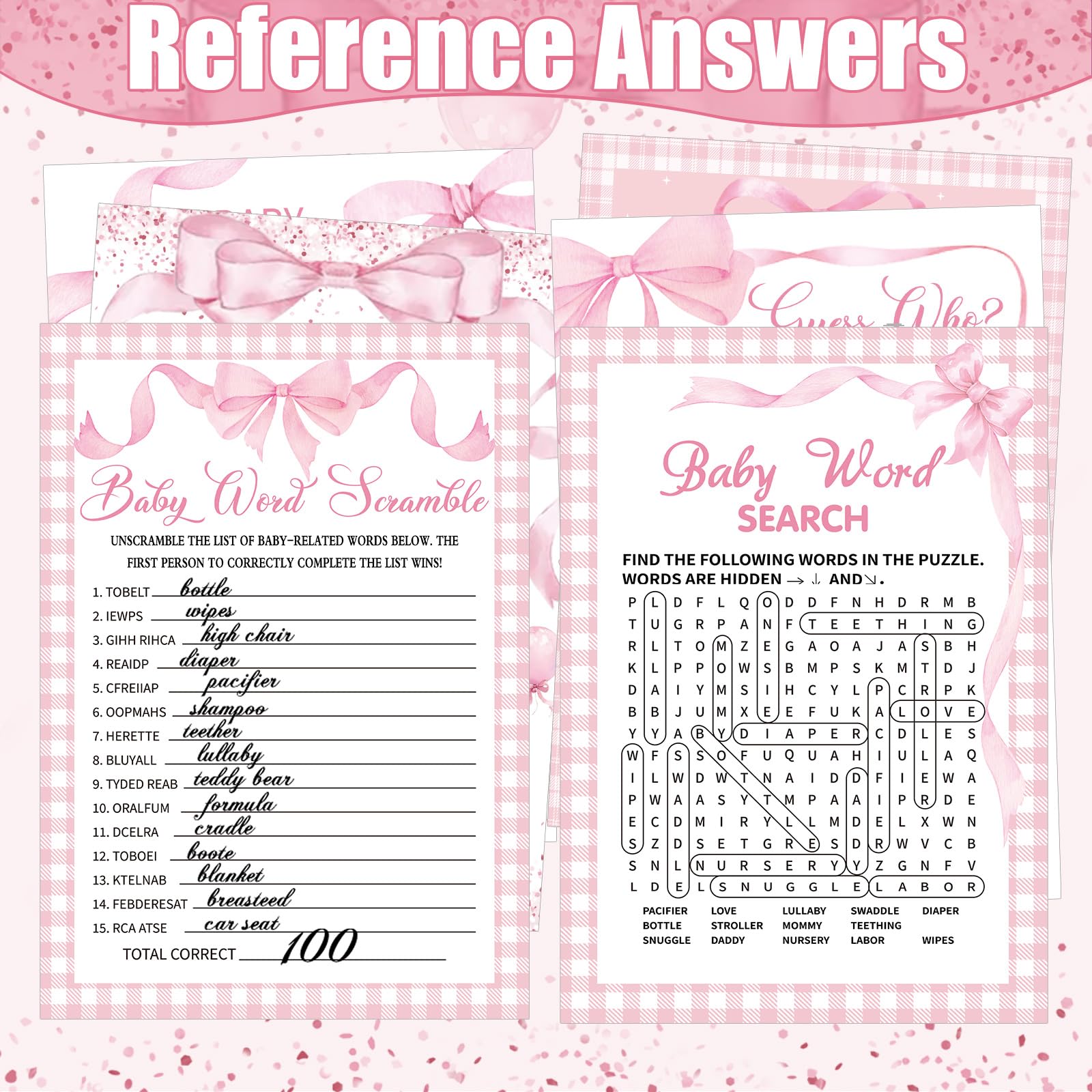 Sherr pink bow pencils as scoring tools