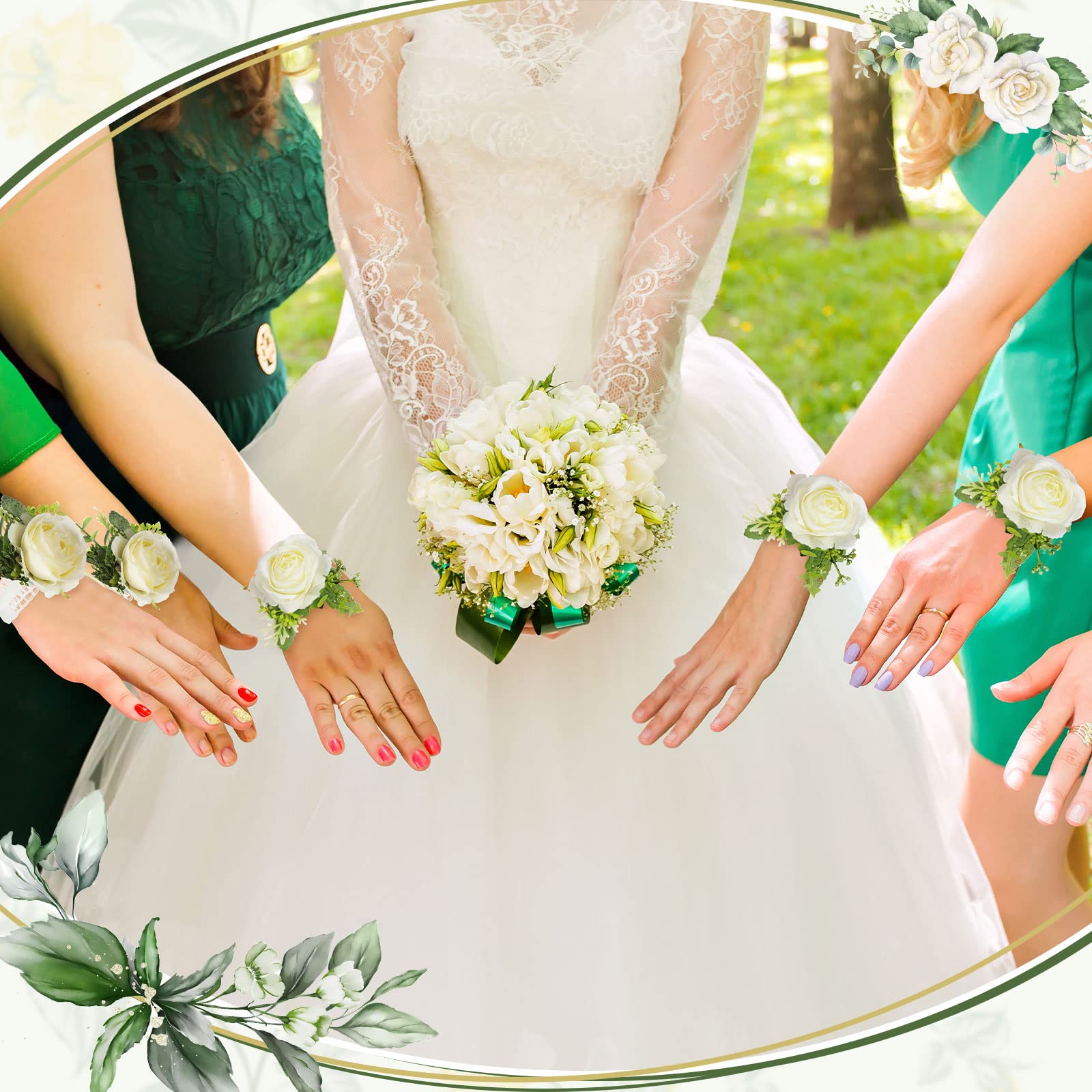 Sherr wedding accessory pack showing versatile wrist corsages for events