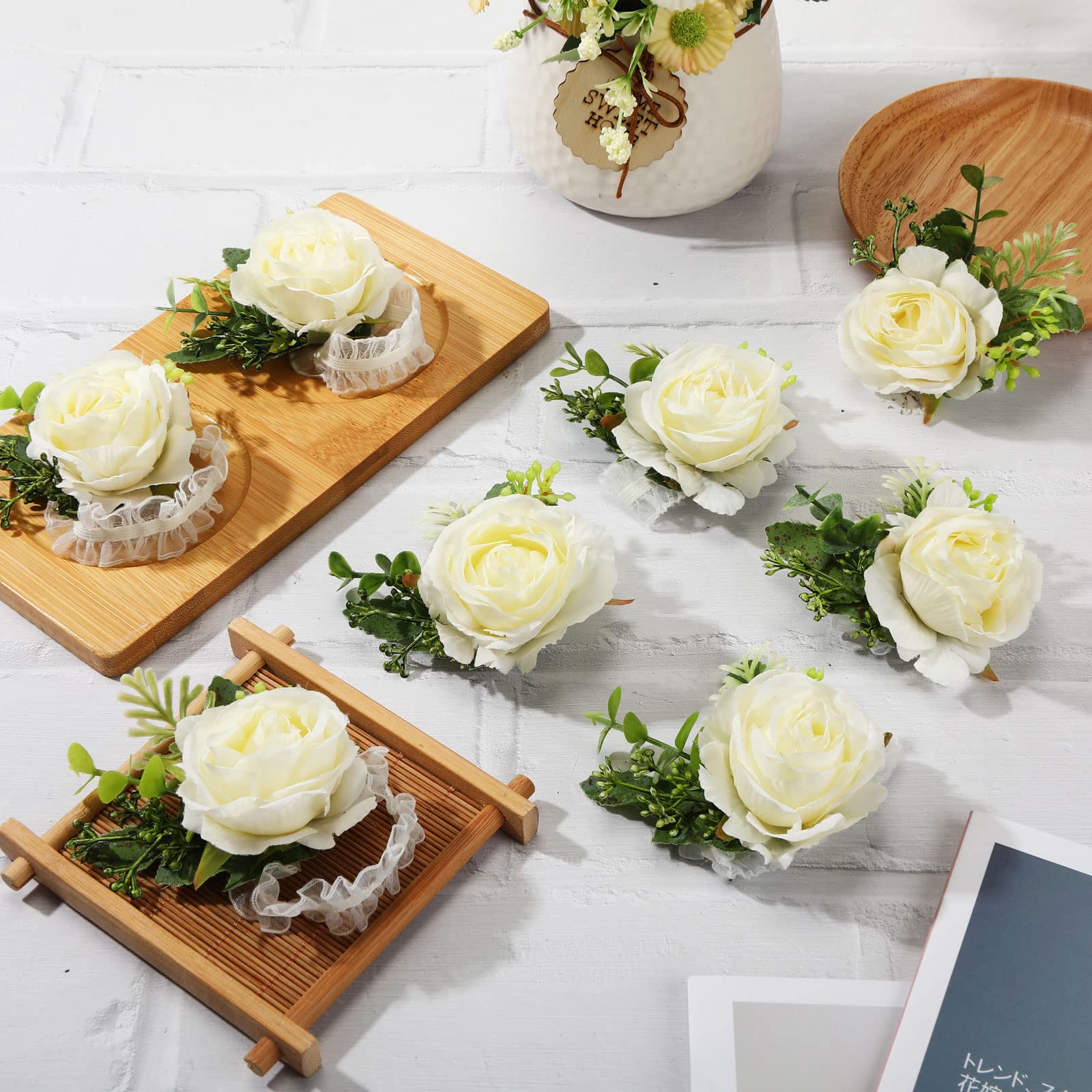 Sherr white rose boutonniere close-up emphasizes delicate texture for prom looks.
