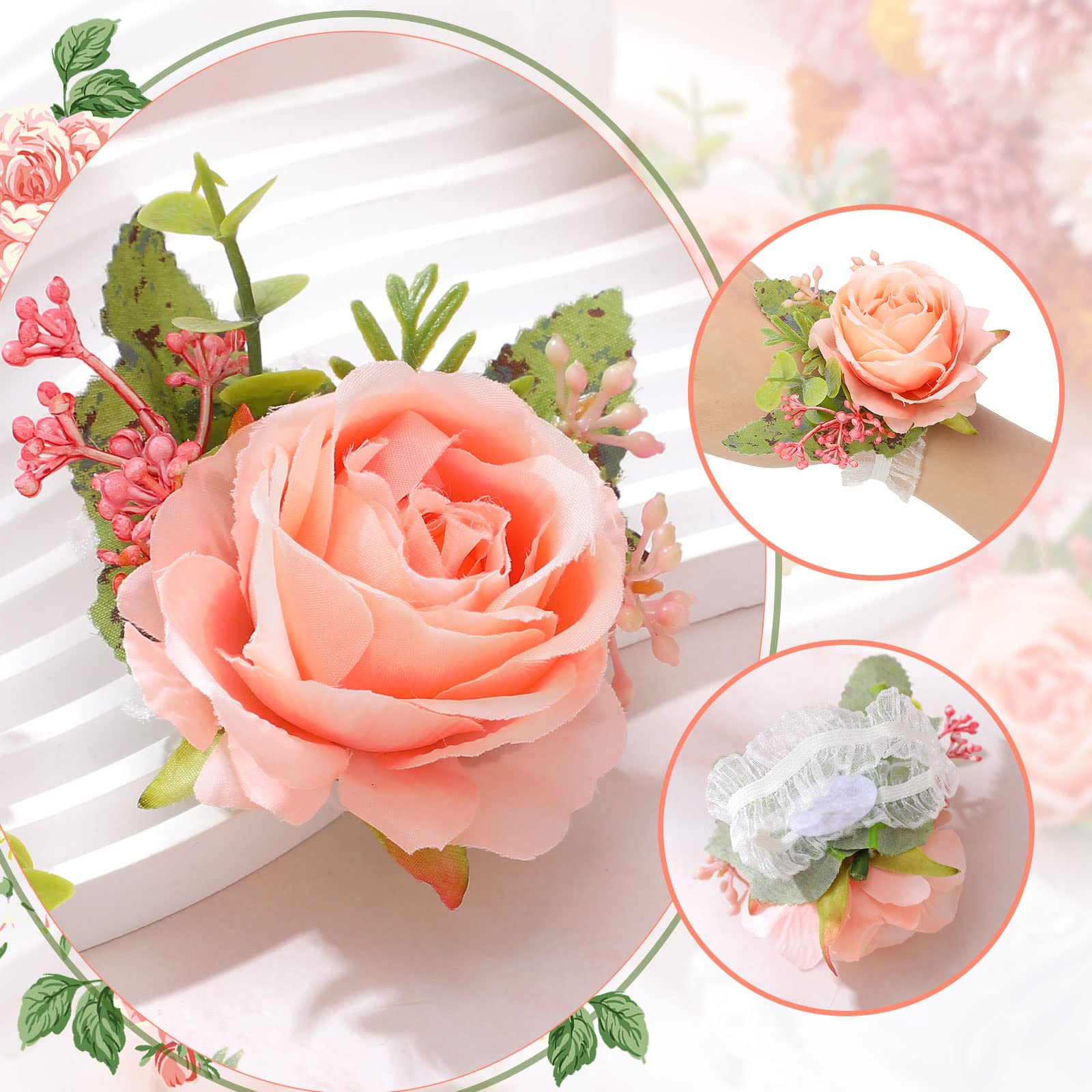 Sherr wristlet pink-decor-flowers adds refined ceremony decor and party ambiance.