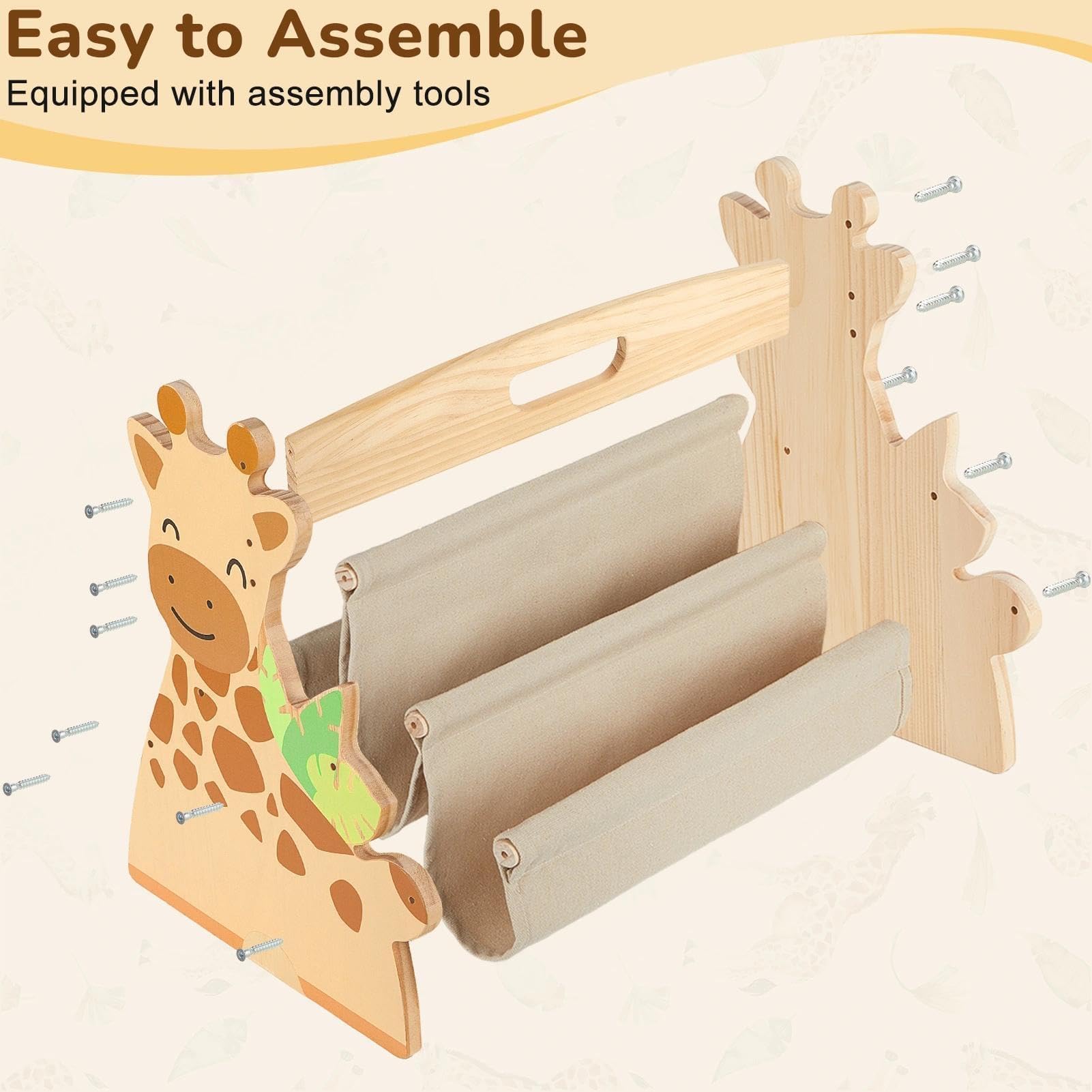 SheSeek kid-friendly reading corner organizer supports independent choosing of books.
