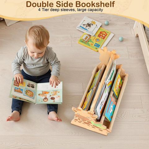 SheSeek Montessori-style shelves with fabric pockets offer durable storage for toddlers.