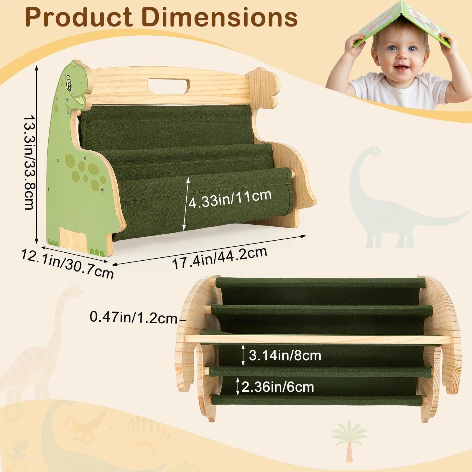 Close-up of fabric pockets on SheSeek shelf for durable storage.