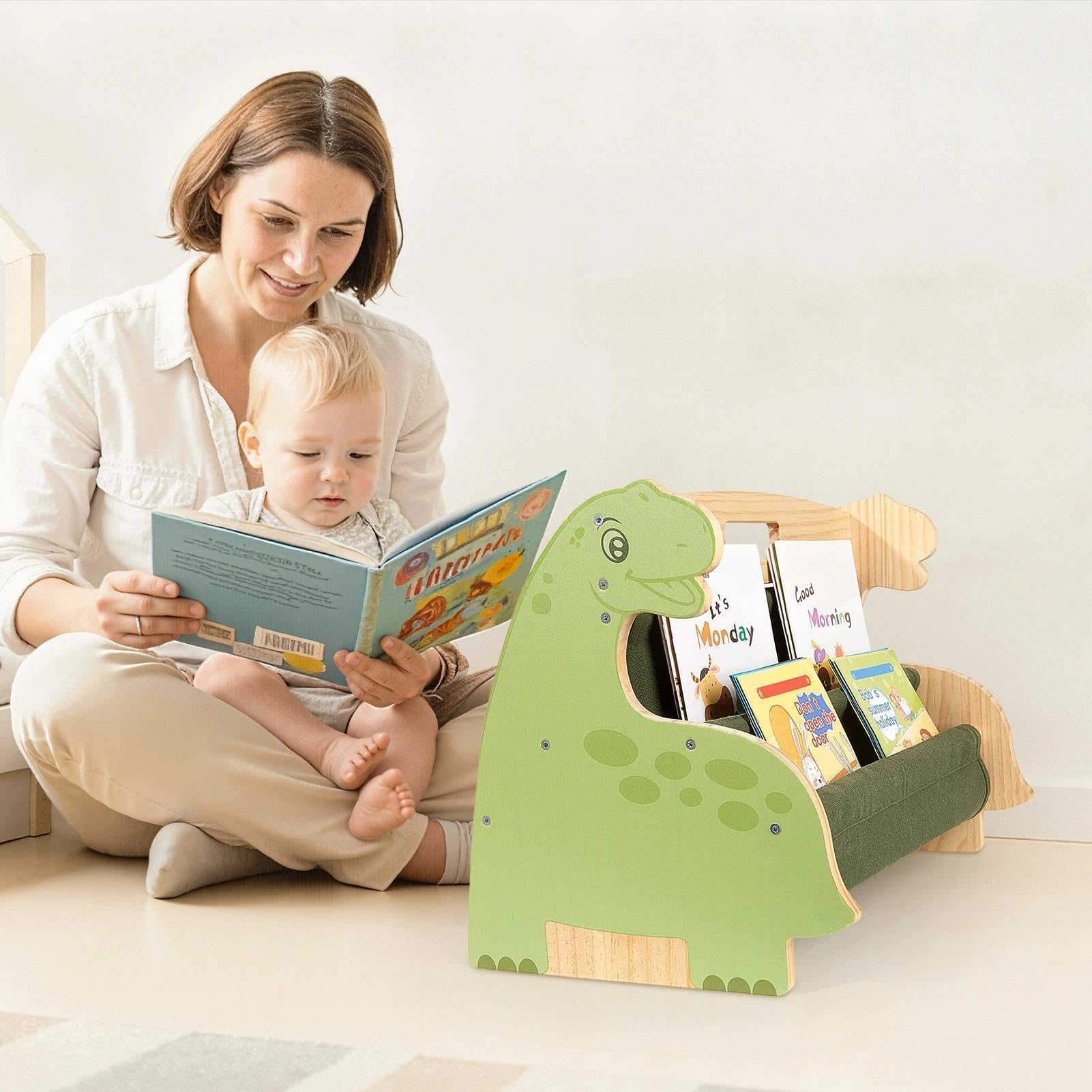 Lightweight SheSeek bookshelf with a handle for easy room-to-room moves.