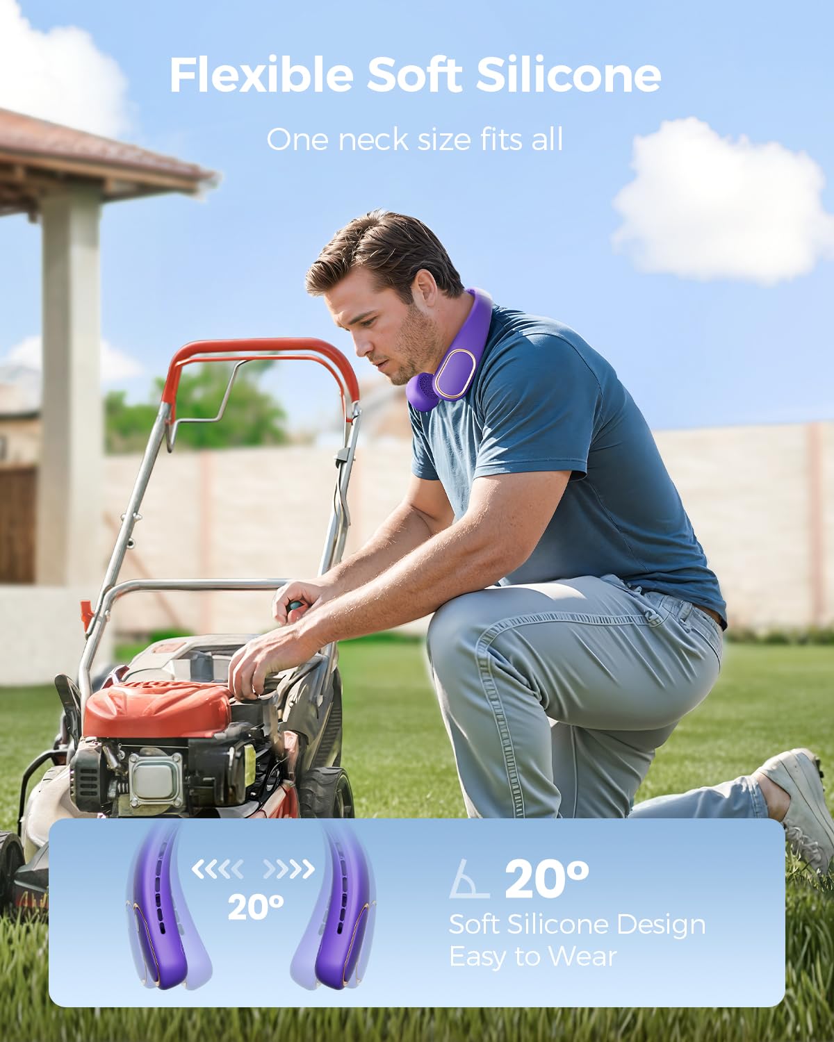 SHEWIND flexible silicone neckband fits all sizes for all-day comfort.
