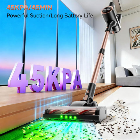 Shieal cordless vacuum shows detachable battery enabling long cleaning sessions.