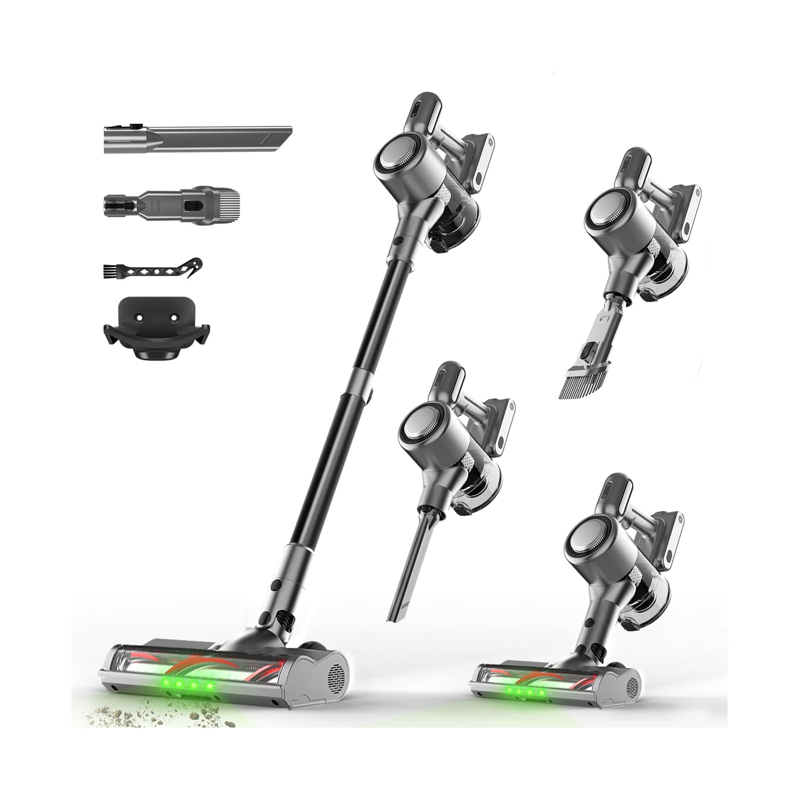 Shieal cordless vacuum demonstrates strong suction on carpets and hard floors
