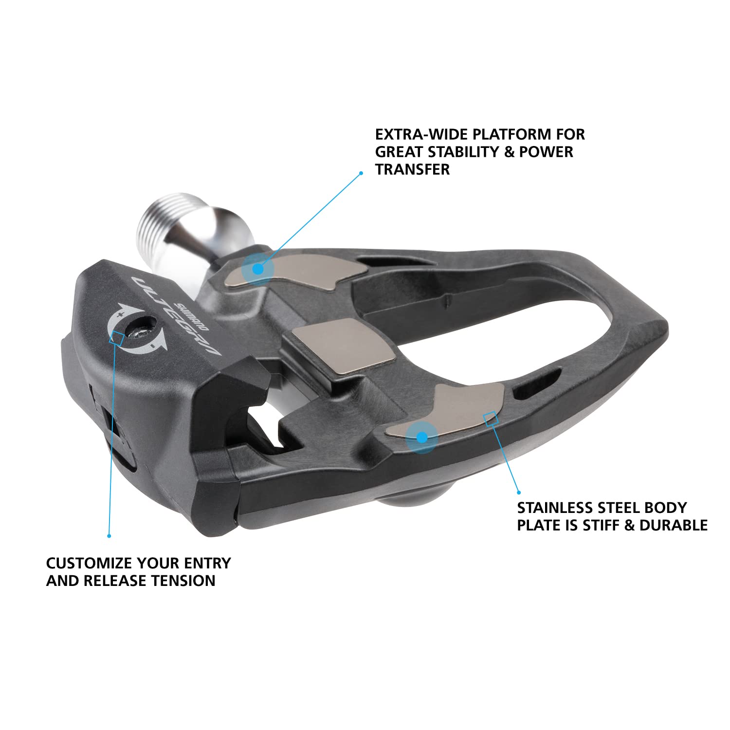 SHIMANO ULTEGRA PD-R8000 pedal top view showing sleek profile and lightweight design