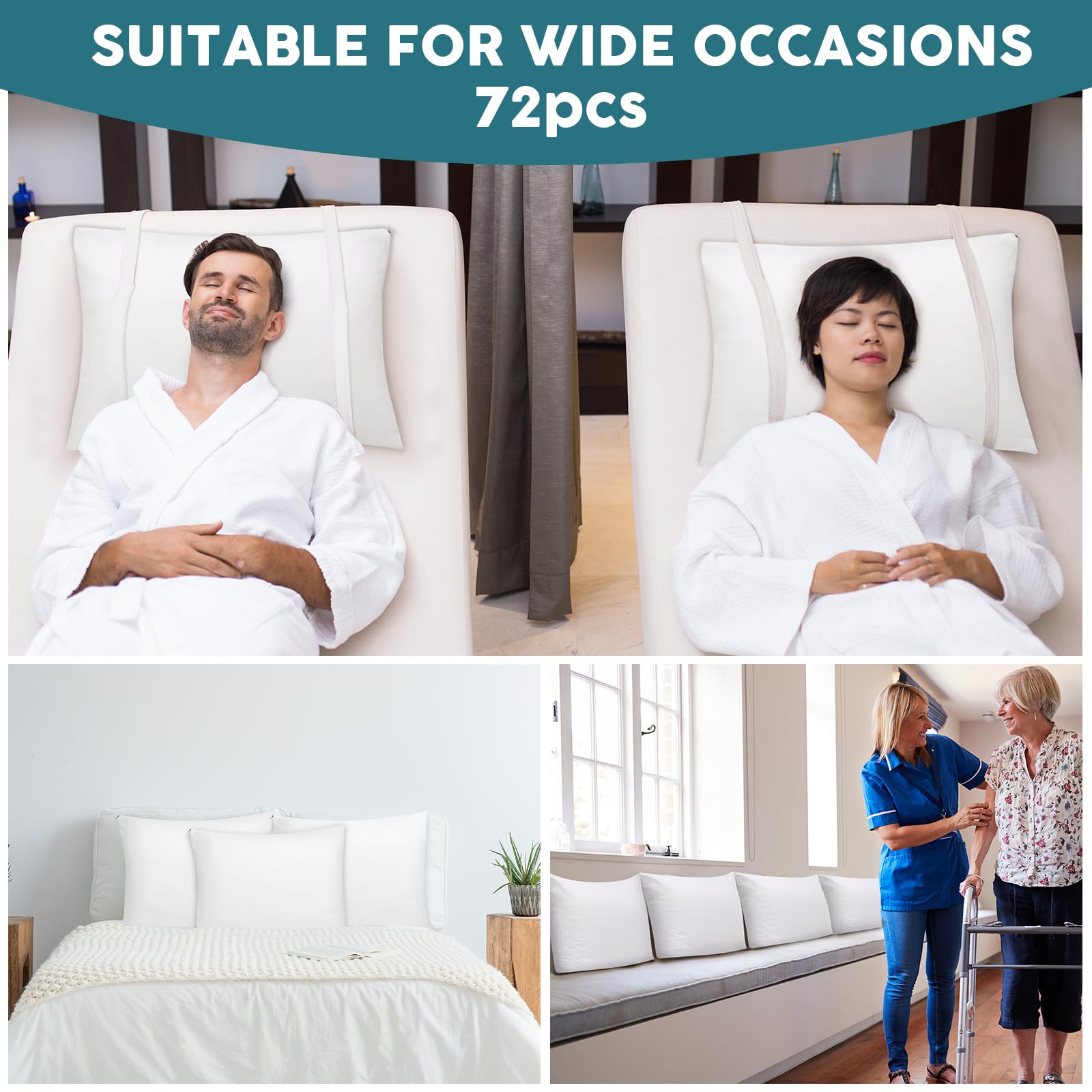 Shimeyao white cotton sateen pillow protectors offering breathable comfort.