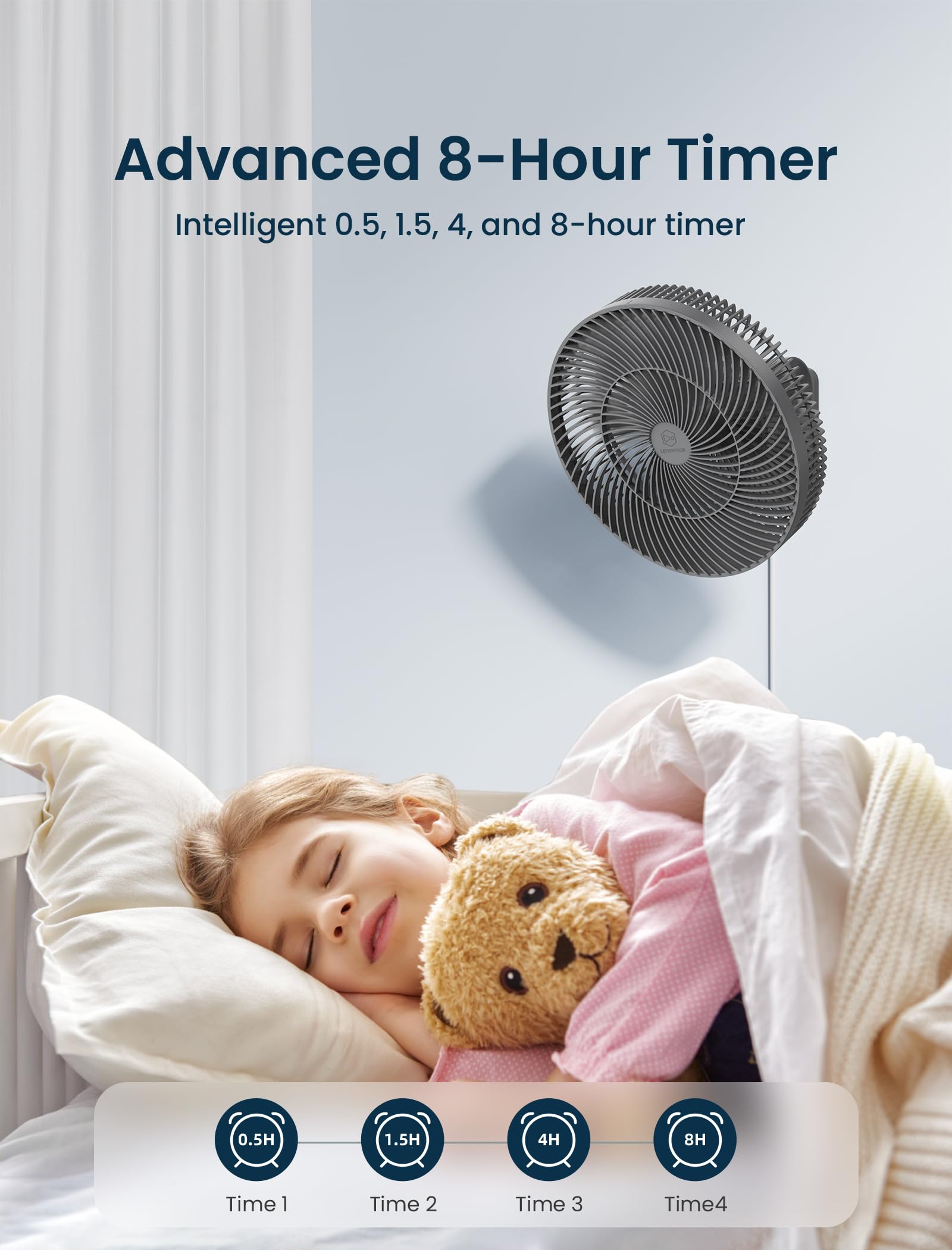 Shinebella dual-rotation enables wide-area cooling across spaces.