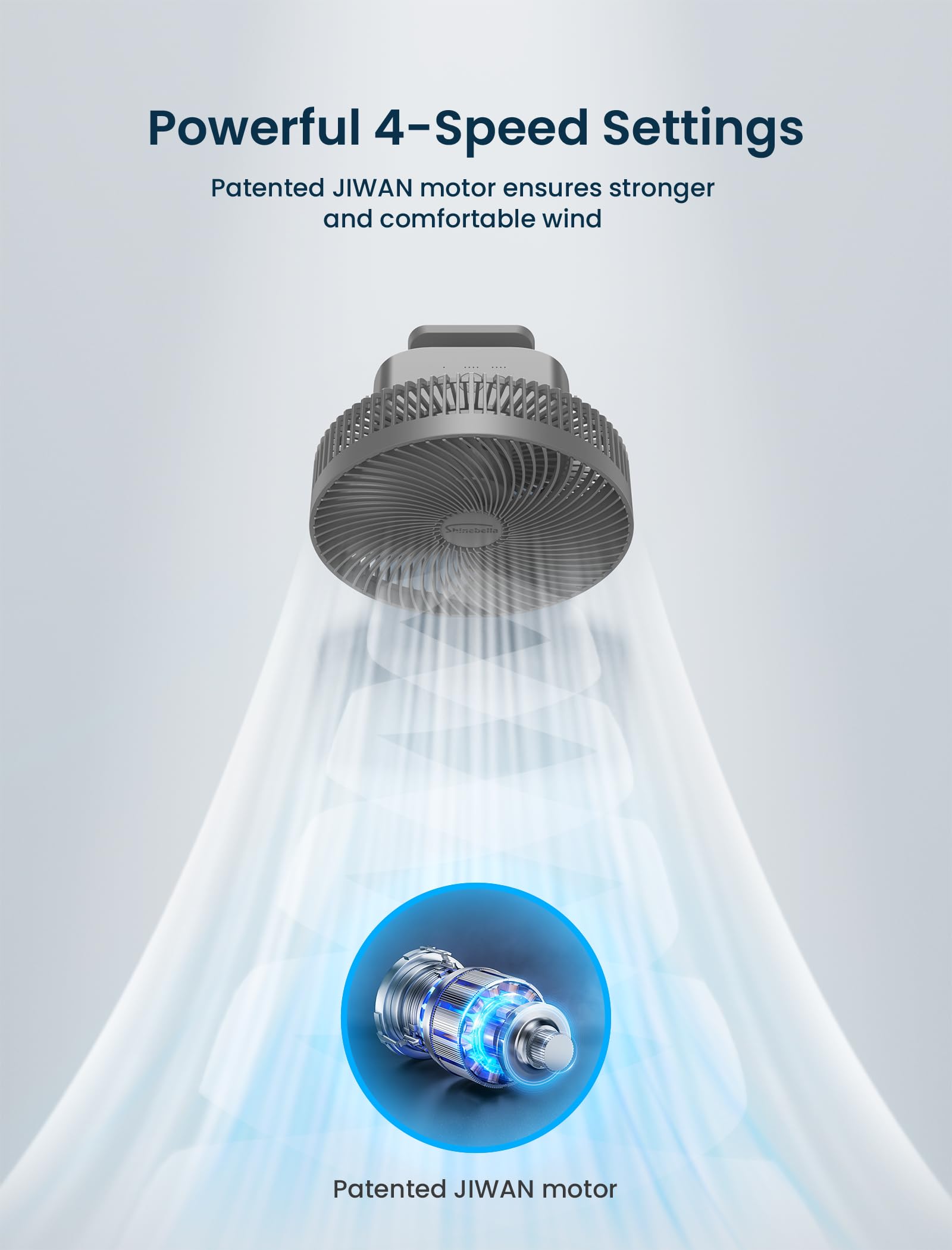 Shinebella 90° oscillation delivers expansive airflow across living areas.