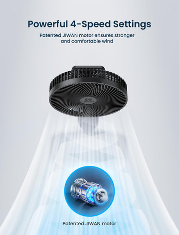 Shinebella wall fan offers four speed options for customizable airflow.