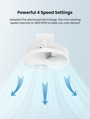 Shinebella fan with 4 speed settings for customizable airflow