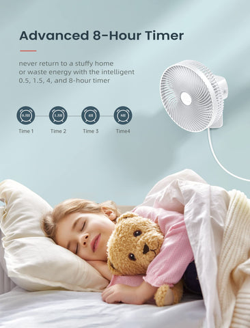 Shinebella wall fan timer with four speed settings for versatile use