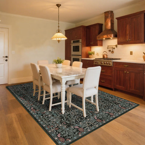 Shinefly 8x10 bedroom rug low-pile plush and easy to clean.