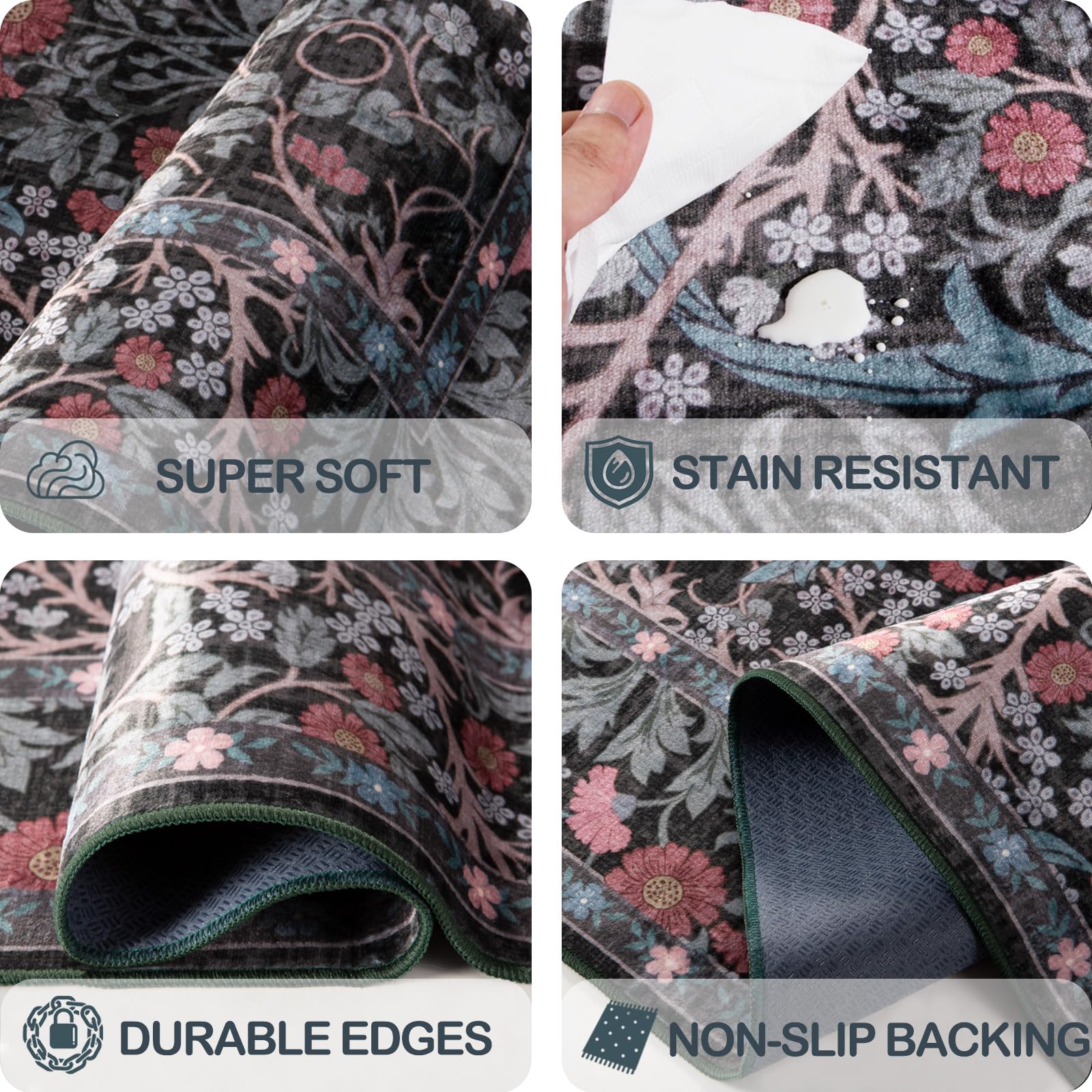 Shinefly botanical art rug adds nature-inspired charm to any space.