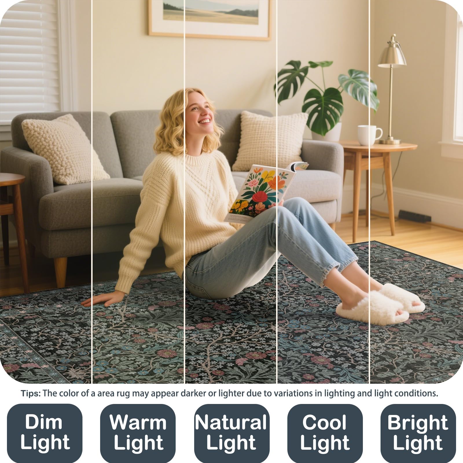 Shinefly non-slip backing keeps high-traffic areas stable.