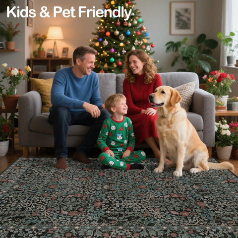Shinefly machine-washable rug simplifies cleanup and daily upkeep.