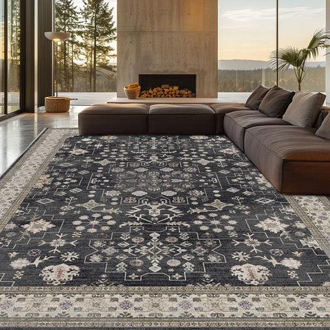 shinefly 8x10 washable area rug living room showcases plush texture for cozy seating
