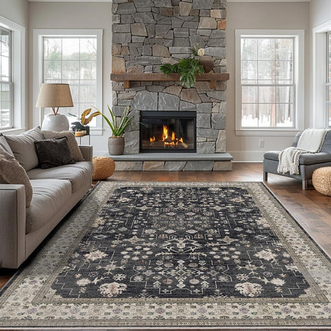 shinefly soft vintage botanical rug bedroom highlights timeless pattern and comfortable underfoot