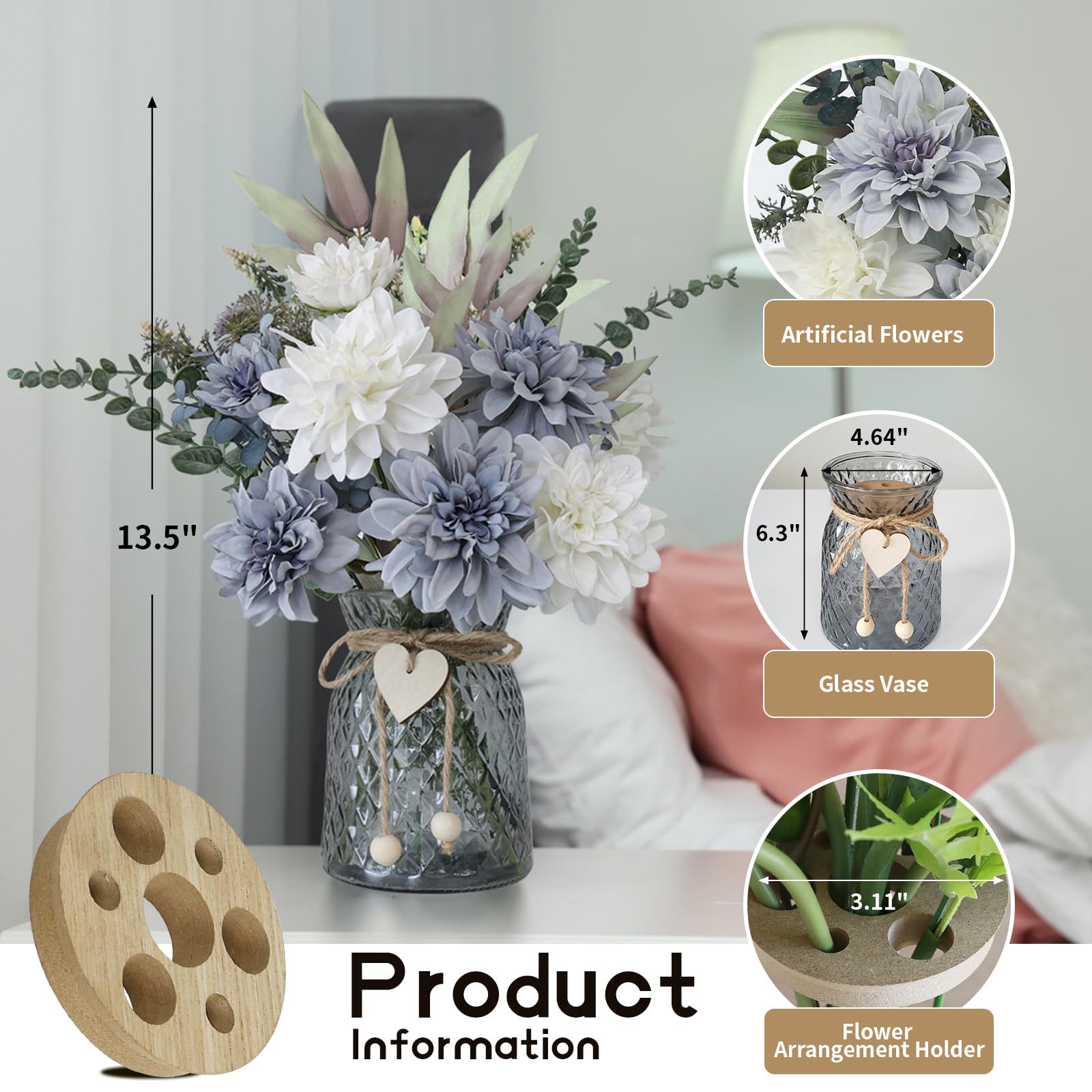 SHINFHOMF centerpiece flower arrangement holder keeps bouquets neat and elegant