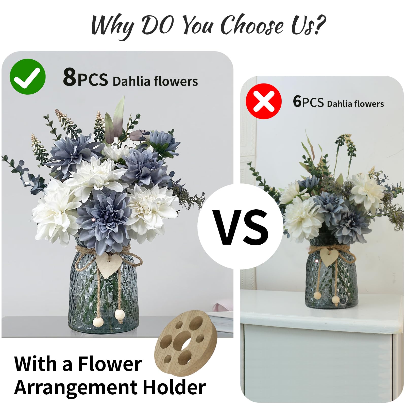 SHINFHOMF silk artificial flowers in vase for maintenance-free beauty