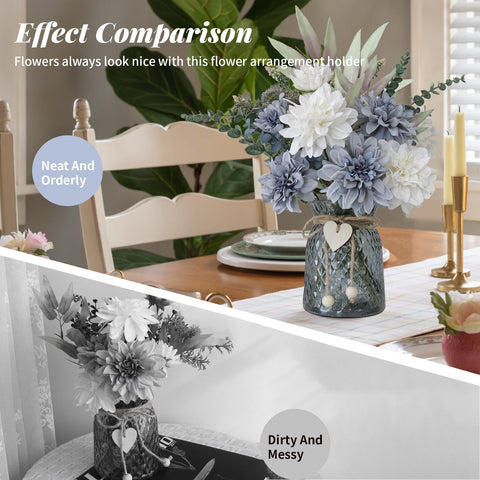 SHINFHOMF vase with hemp rope and wooden heart adds rustic charm