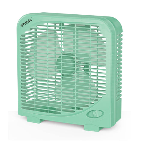 Shinic 10-inch tabletop fan front view delivers strong airflow for cooling.