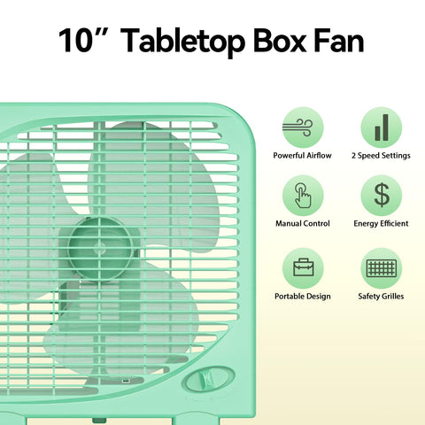 Shinic 10-inch tabletop fan safety grill closeup for kid safety.