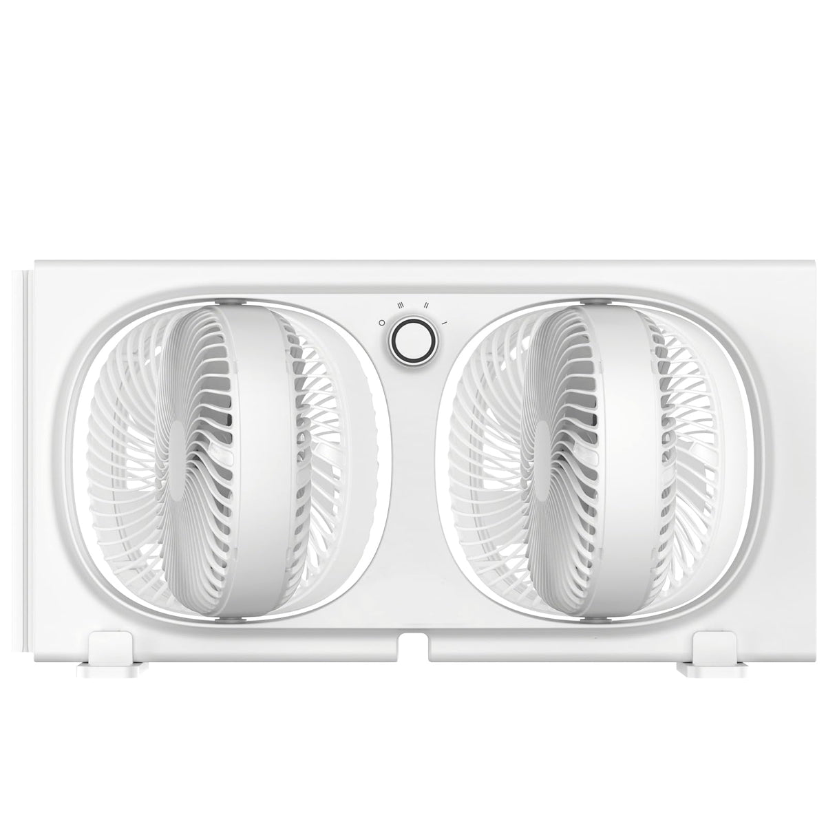 Shinic 3-speeds window fan front view delivering strong airflow.